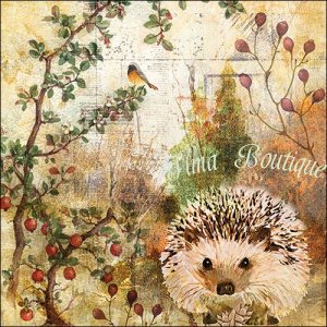 Autumn hedgehog 3-laags papieren servetten pakje per 20 st.