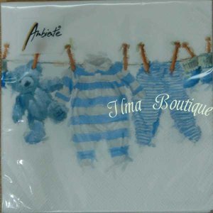 Baby boy clothes 3-laags papieren servetten pakje per 20 st.