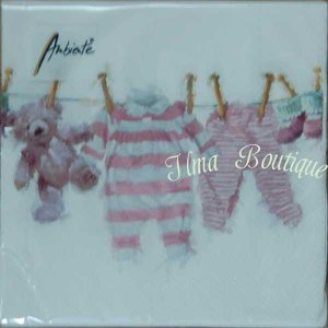 Baby girl clothes 3-laags papieren servetten pakje per 20 st.