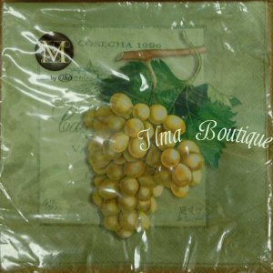 Grapes light green 3-laags papieren servetten pakje per 20 st